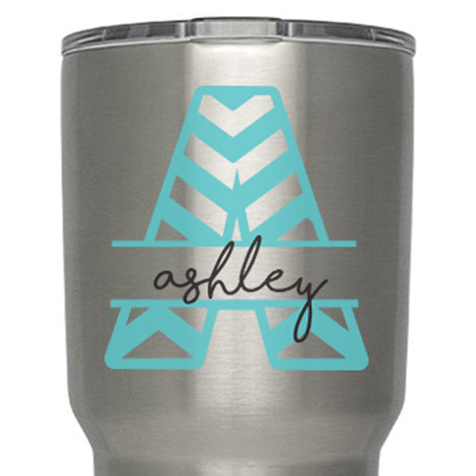 Personalized Decal Monogram for 20oz or 30oz Yeti Rambler, RTIC Tumble -  The White Invite