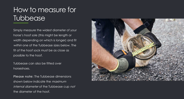 how to measure tubbease hoof sock