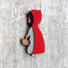 Load image into Gallery viewer, Laser cut Red Riding Hood brooch pin | Badge, Fantasy collection
