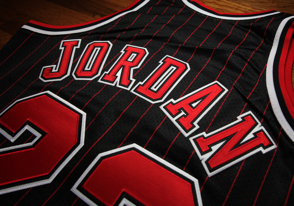 Michael Jordan Black Pinstripe Jersey 