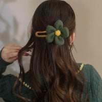 Elegant Plush Flower Hairpins