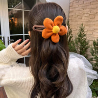 Elegant Plush Flower Hairpins