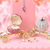 Pumpkin Carriage Rhinestones Jewelry Box