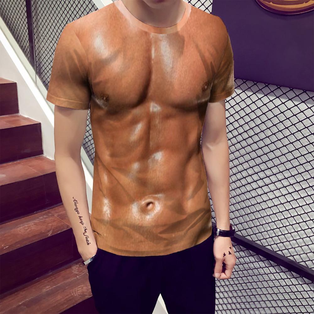 New Man Fashion 3D Print Muscle Funny T-Shirt
