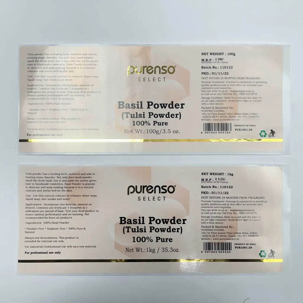 Basil Powder Tulsi Powder Purenso Select