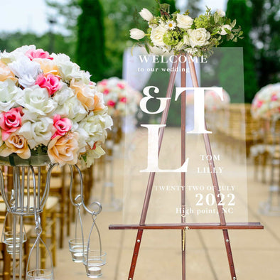 Square Wedding Welcome Sign Backdrop Stand