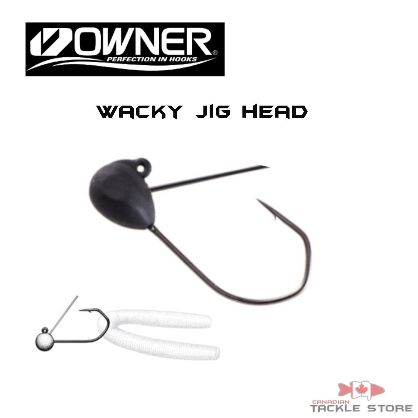 Owner Wacky Jig Head Size 1/0 Hooks - 1/32 oz