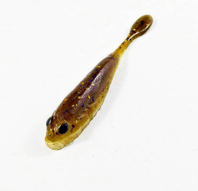 Popular Soft Plastic Goby Bait - A Versatile Bait in Winter, Spring, Summer  and Fall.  One of our most popular, all-season, multi-species goby baits -  3.3 GOLIATH Goby (Muddy Glow 