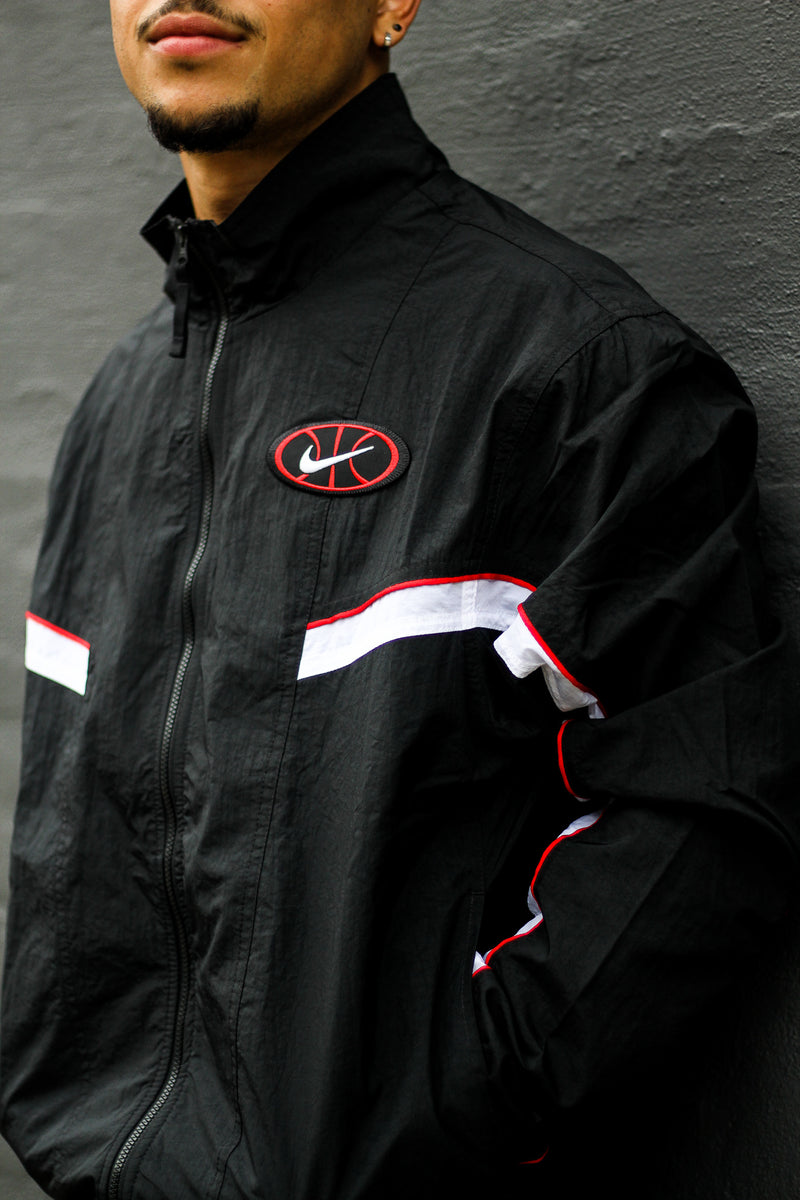 throwback woven basketball jacket