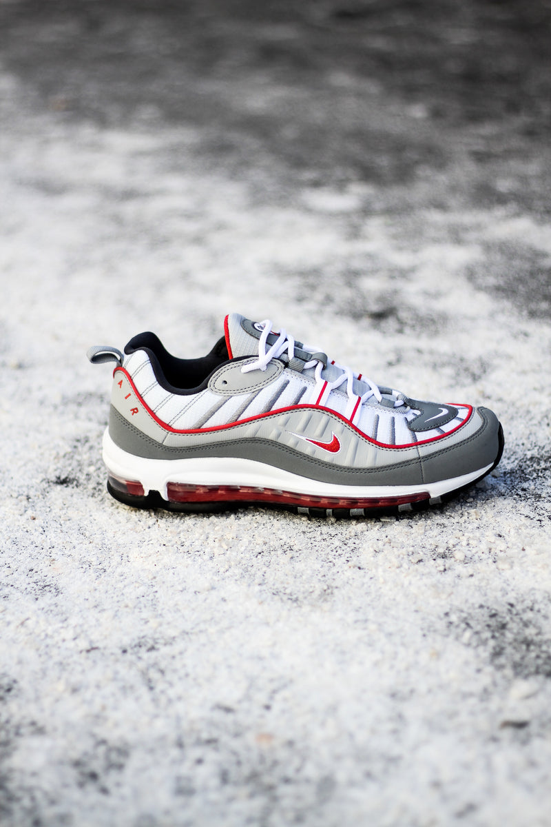 grey and red air max 98