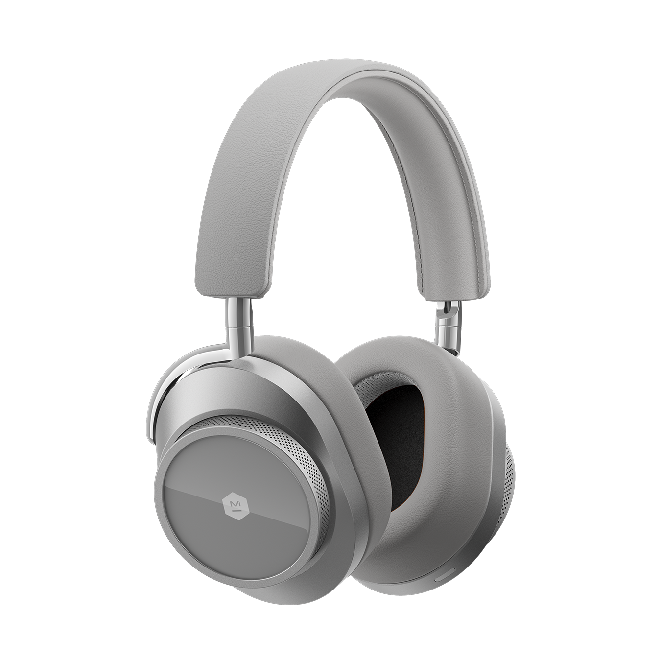master & dynamic® mw75 wireless premium leather headphones - silver metal/grey