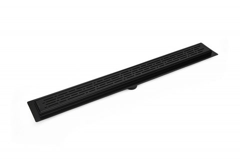 ABS Matte Black Linear Shower Drain with Oval Grate