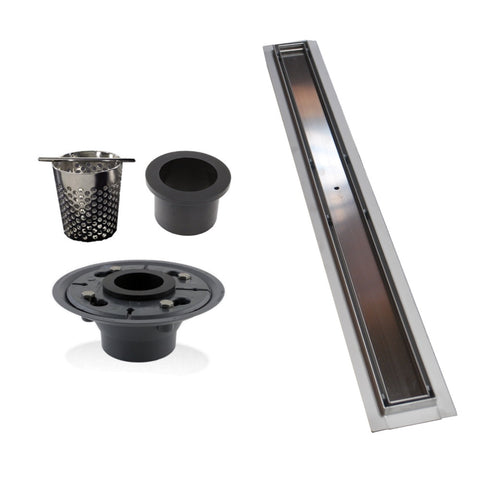 Side Outlet PVC Tile Shower Drain with Stainless Steel Round Strainer