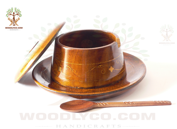 Sugar Pot for your Table-Handmade of Solid Shesham/Rosewood