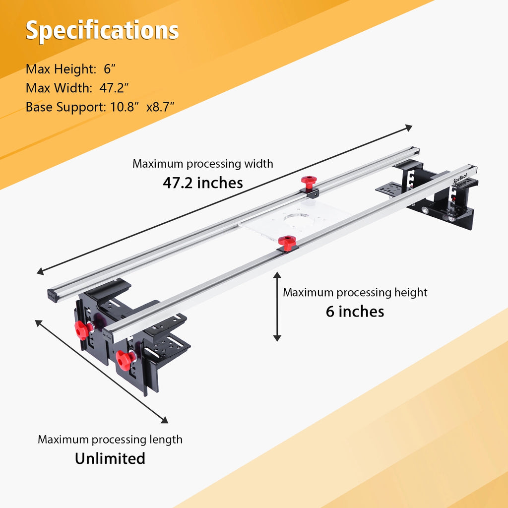 SpeTool Cratos S01001 PRO Machinist-Grade Router Sled - Wood Slab Flattening Mill