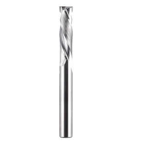 SpeTool W02010 SC SC Compression Spiral 1/10 " UP Cut 1/4" Dia x 1/4" Shank x 1" Cutting Length x 2-1/2" Long 2 Flute Router Bit - SpeTool - Down Spiral Router Bit