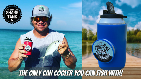 Chill-N-Reel as seen on Shark Tank is the only can cooler you can fish with