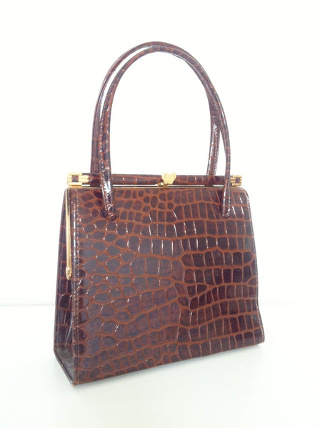 Download Brown mock croc handbag - SOLD - Bobs & Dolly Shoes