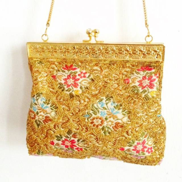 gold beaded bag