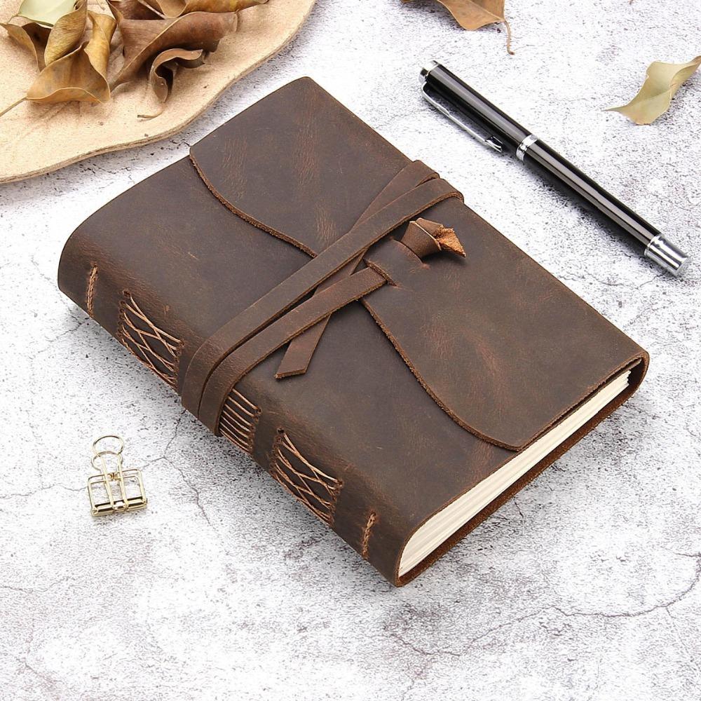 PAPERWRLD - Leather-bound Travel Journal Blank Pages