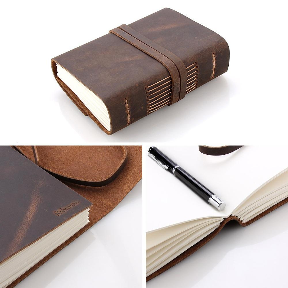 PAPERWRLD - Leather-bound Travel Journal Blank Pages