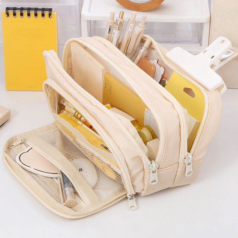 PAPERWRLD - Creative Rigid Organizer Pencil Case with 8 Mesh Pockets