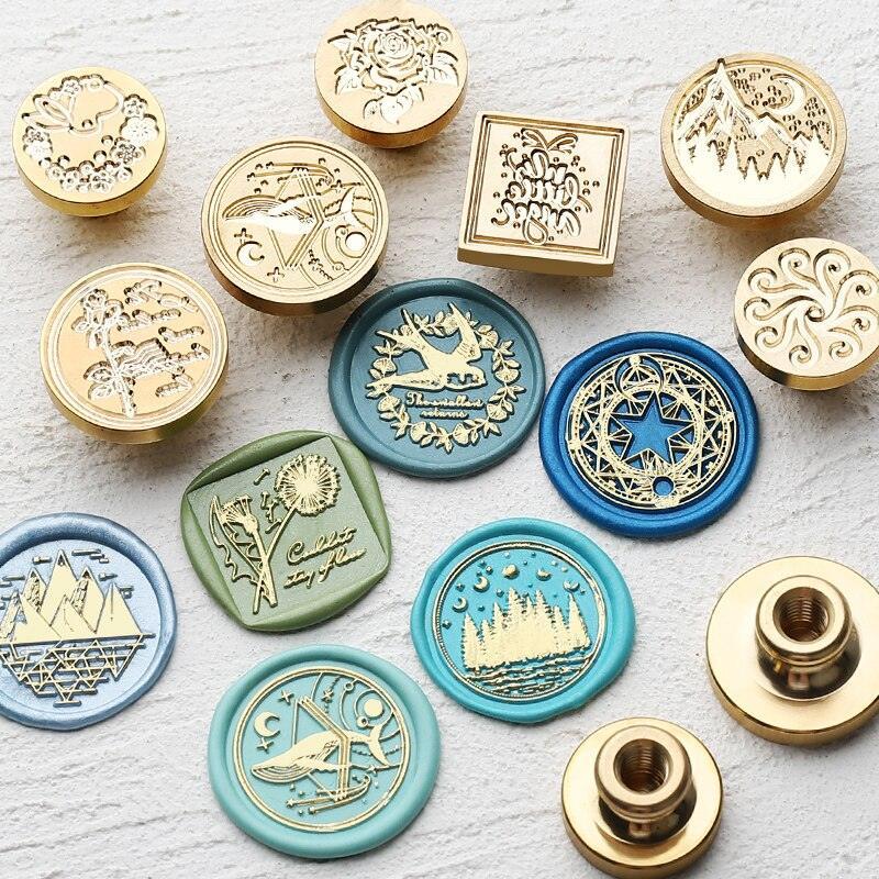 Geo Mountains and Stars Metal Wax Stamp Head, Wax Seal Head, Mountain Range  Wax Seal Stamp, Craft Supplies, Wax Seal Stamp for Envelopes 