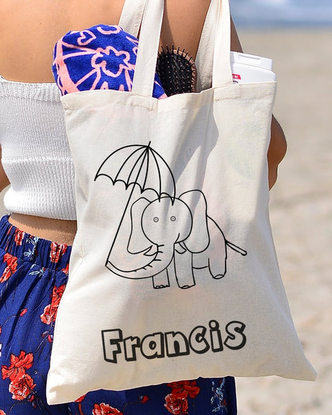 Painting-Tote-Bag-Kids-Elephant-Umbrella