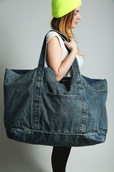 Silkea Bag huge Recycled Denim Bag Handmade to Order One of 