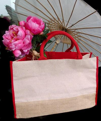 girly everyday jute tote bag