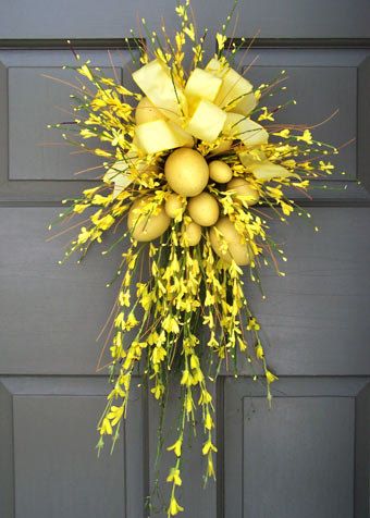 Forsythia & Easter Egg Wreath