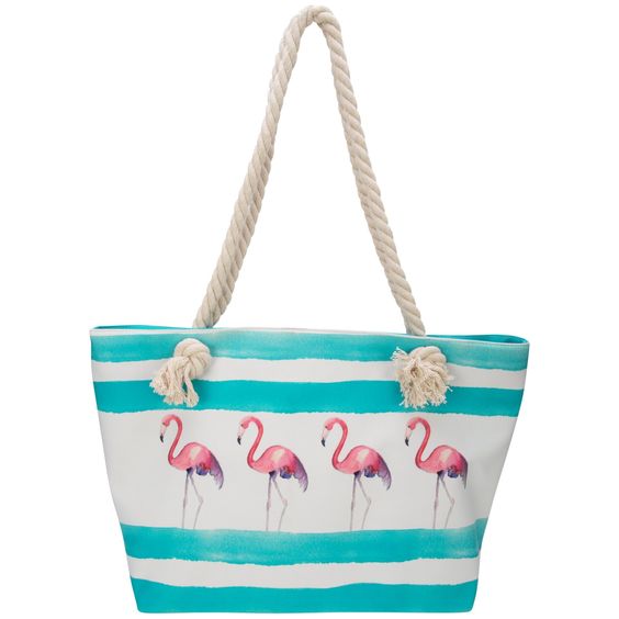 flamingo print tropical tote bag