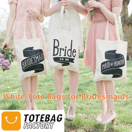 white tote bags for bridesmaids