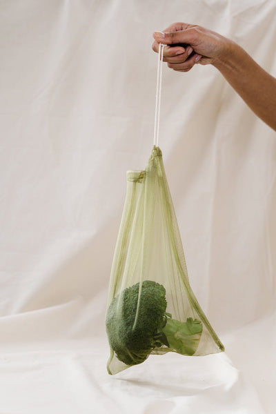 broccoli in a shopping bag