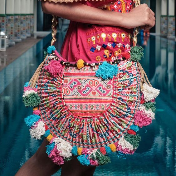 colorful bohemian festival bag