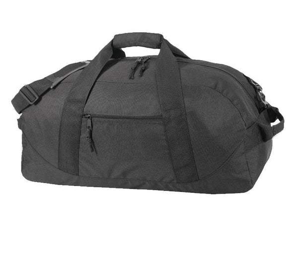 gray eco friendly recycled duffle bag