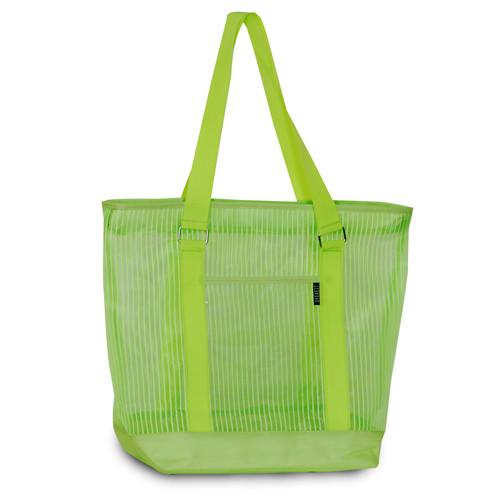 green mesh tropical beach bag