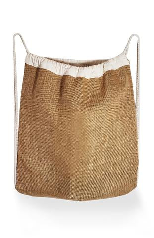 jute burlap drawstring backpack bag