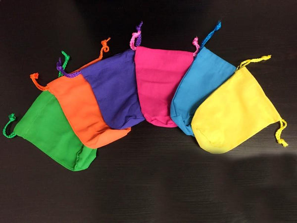 neon colored mini pouches