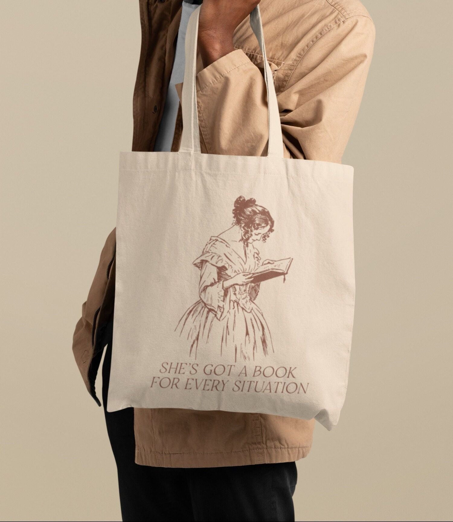 TOPDesign Embroidery Initial Canvas Tote Bag, Personalized Present