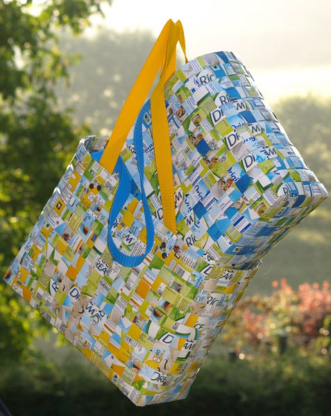 recycled tote bags in nature