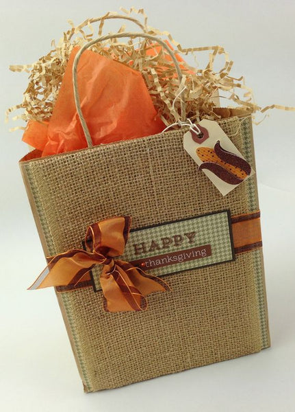 rustic burlap thanksgiving goodie bag