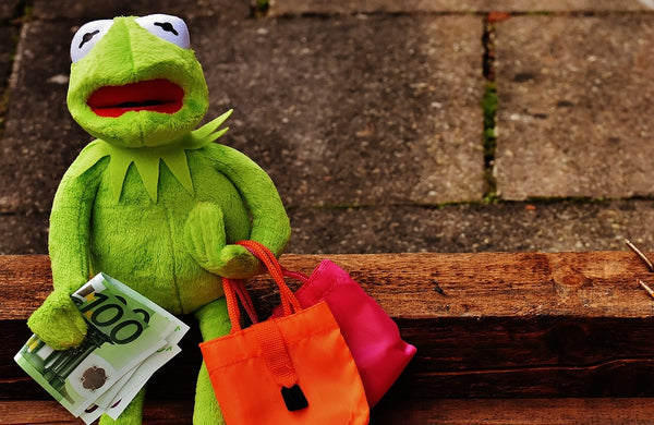 kermit the frog with grocery bags