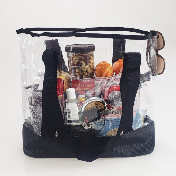 Large Clear Tote Bag with Zipper Closure