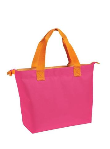 pink orange tropical beach tote bag