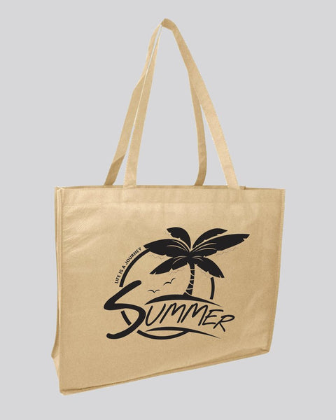 tropical beach bag with palm tree print