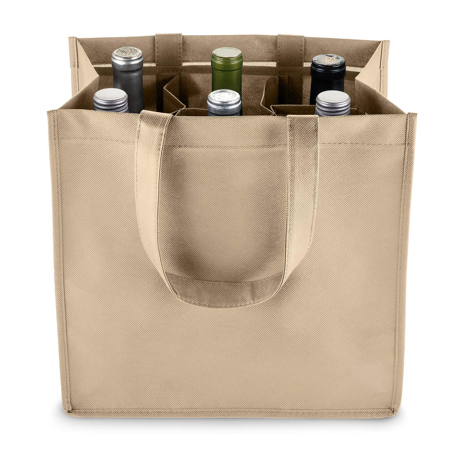 Tote Bag Factory Burlap Wine Bag with Removable Dividers