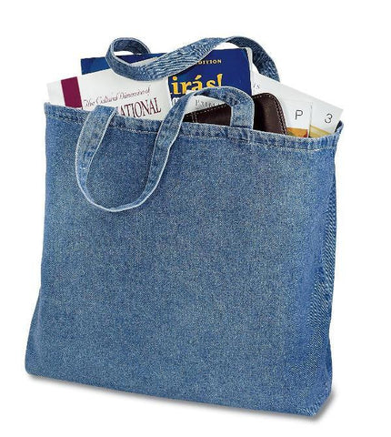 large denim tote bag