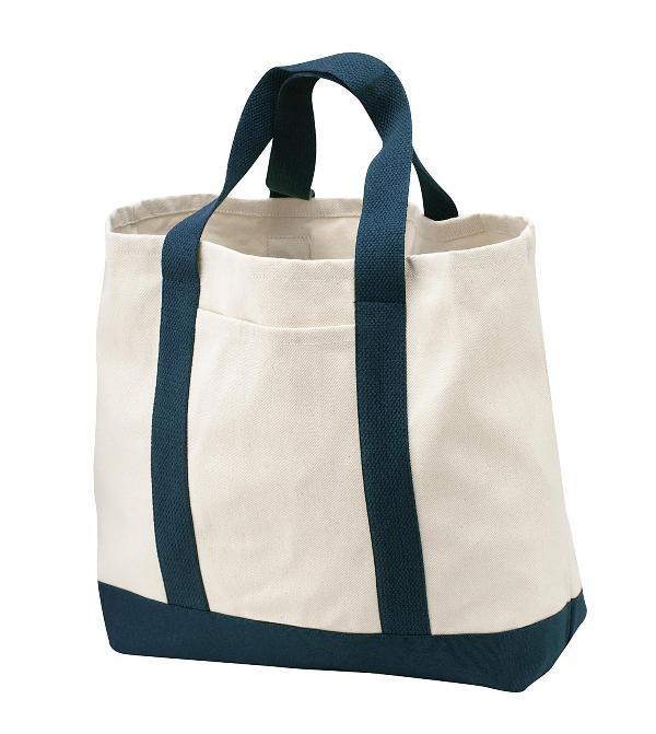 Heavy Canvas Tote Bags, Twill Two Tone Shopping Tote Bag - TF285