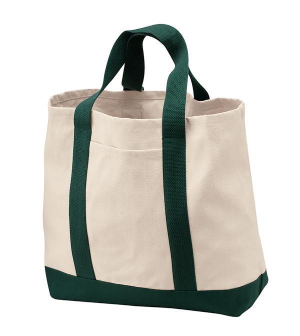 Economical Heavy Cotton Two Tone Shopping Tote Bag